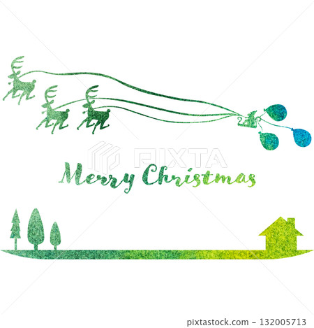 美麗的水彩畫聖誕圖示圖像插圖 132005713