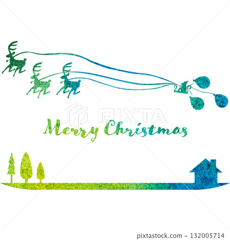 Beautiful watercolor Christmas icon image illustration 132005714