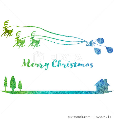 Beautiful watercolor Christmas icon image illustration 132005715