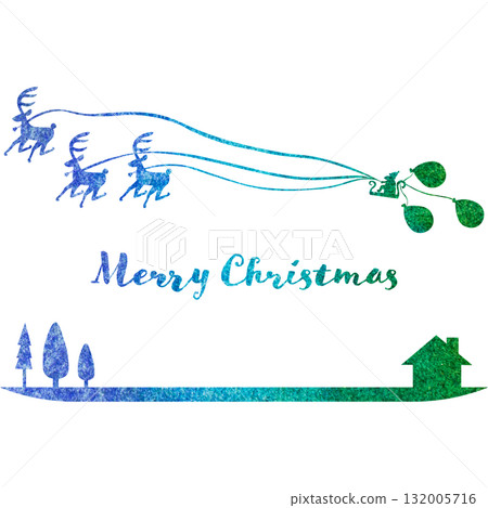 美麗的水彩畫聖誕圖示圖像插圖 132005716