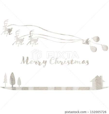 Beautiful watercolor Christmas icon image illustration 132005726