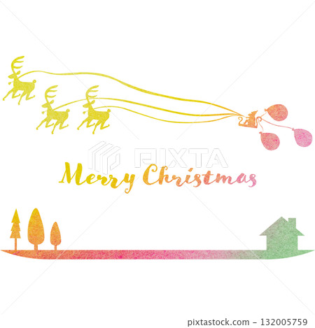 Beautiful watercolor Christmas icon image illustration Beautiful watercolor Christmas icon image illustration 132005759