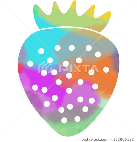 美麗的水彩草莓圖示圖像插圖 132006158