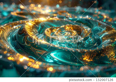 Gold and teal abstract background material 132007126