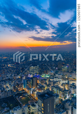 Tokyo: Twilight view of Tokyo cityscape from SHIBUYA SKY 132007865