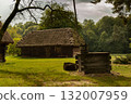 old wooden hut in the village 132007959