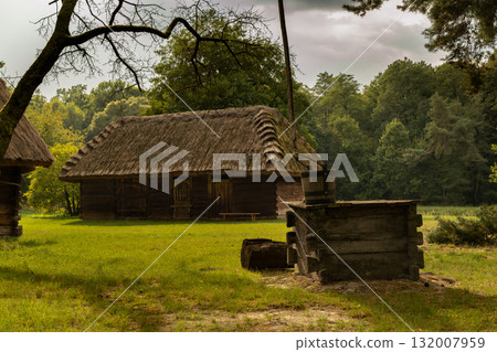 old wooden hut in the village old wooden hut in the village 132007959