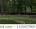 wooden bench in the forest 132007960