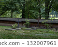 wooden bridge in the park 132007961