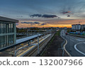 railway station with cityscape of modern city 132007966