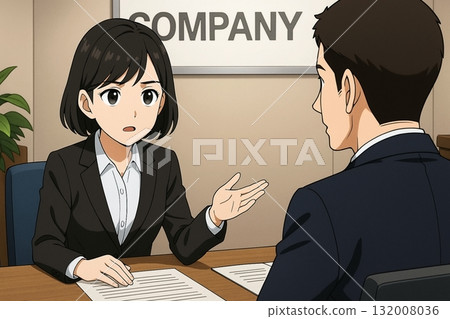 一位女商界人士手上拿著文件表達自己的意見 一位女商界人士手上拿著文件表達自己的意見 132008036