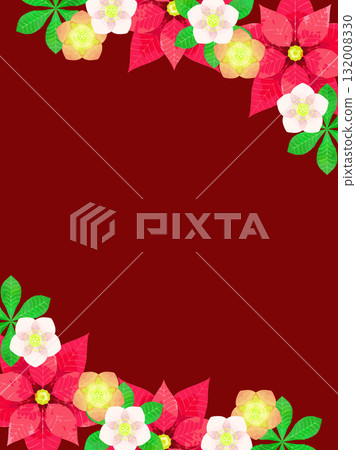 Poinsettia and Christmas Rose Template 132008330
