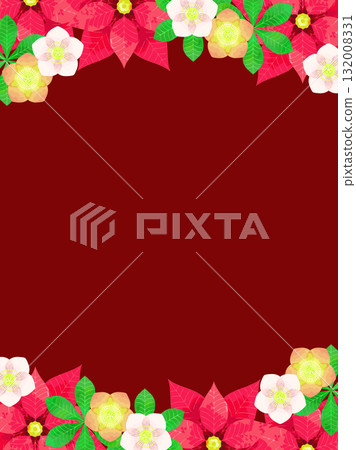 Poinsettia and Christmas Rose Template 132008331