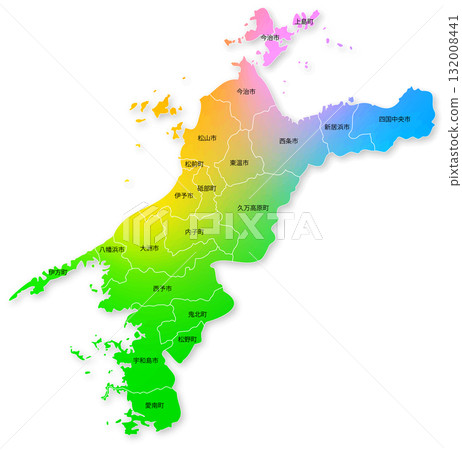 愛媛縣市町村地圖 愛媛縣市町村地圖 132008441
