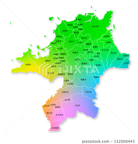 福岡縣市鎮地圖 福岡縣市鎮地圖 132008443