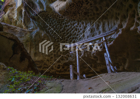 Torii gate in a cave 132008631