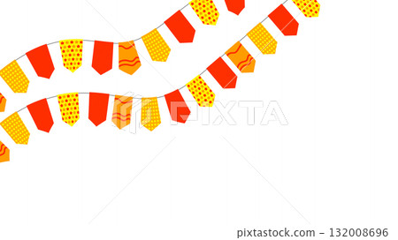 Bright colorful flag garland perfect for festive parties, celebrations, and advertising web design, event decor, and marketing campaigns to create joyful atmosphere. Vector illustration. Bright colorful flag garland perfect for festive parties, celebrations, and advertising web design, event decor, and marketing campaigns to create joyful atmosphere. Vector illustration. 132008696
