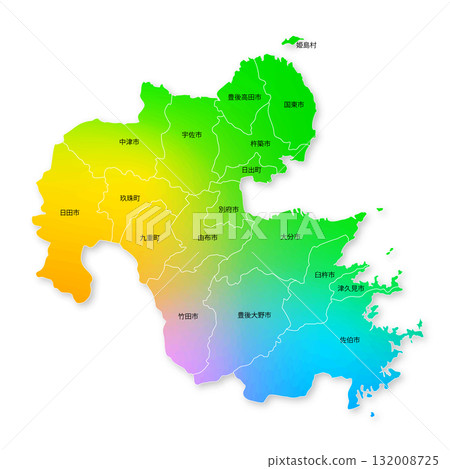 大分縣市鎮地圖 132008725