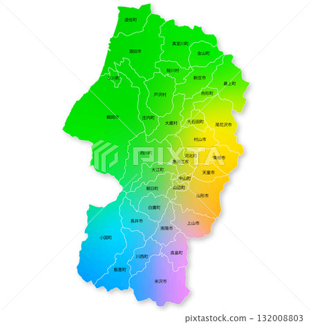 山形縣市町村地圖 山形縣市町村地圖 132008803