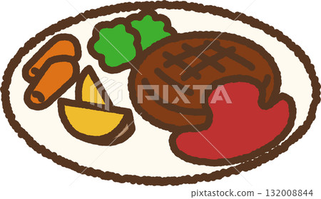 Hand-drawn icon hamburger Hand-drawn icon hamburger 132008844