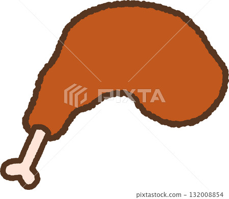 Hand-drawn icon: Chicken on the bone 132008854