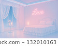 Fantasy interior with a bed 132010163