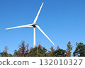 Wind power generator shining in the blue sky 132010327