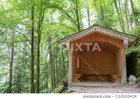 A hut set up to protect you from the wind and rain while trekking deep in the mountains A hut set up to protect you from the wind and rain while trekking deep in the mountains 132010414