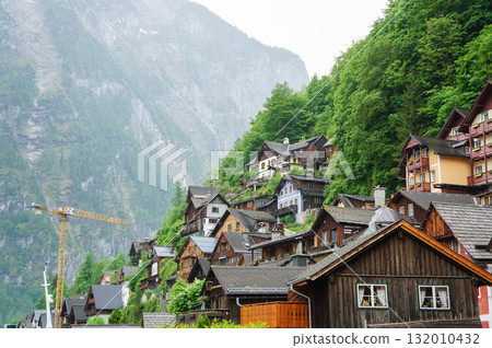 Heavy machinery in the town of Hallstatt 132010432