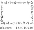 Cute hand-drawn Christmas frame line drawing 132010536