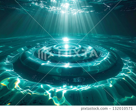 Abstract blue light swirl 132010571