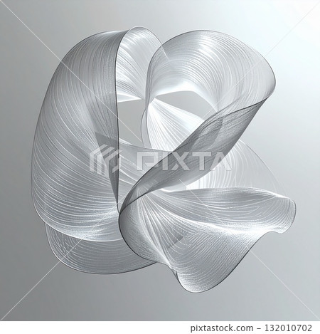 柔和燈光下漂浮的金屬絲帶抽象藝術 132010702