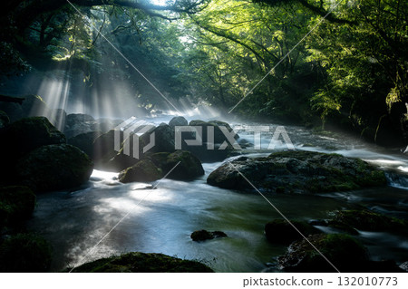 Light shines through Kikuchi Valley, Kumamoto Light shines through Kikuchi Valley, Kumamoto 132010773