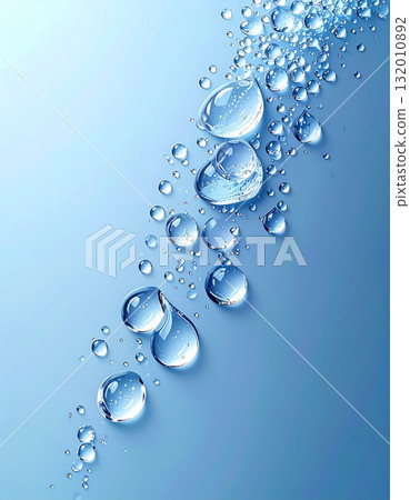 清爽的藍色背景，內襯透明水滴 132010892