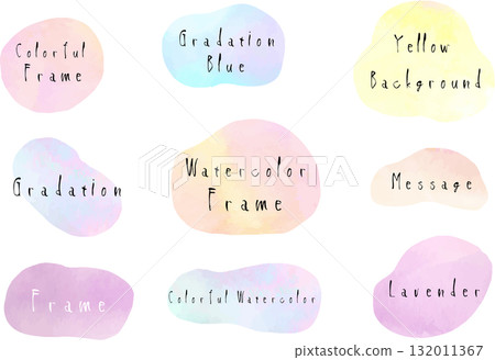 Watercolor frame and decorative material vector 132011367