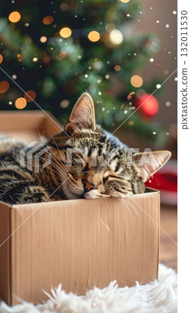 Sleeping Cat in Gift Box 132011530