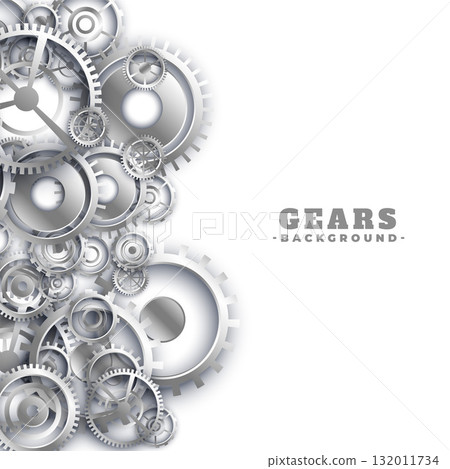 3d style metallic rack and pinion cogwheel background design 132011734