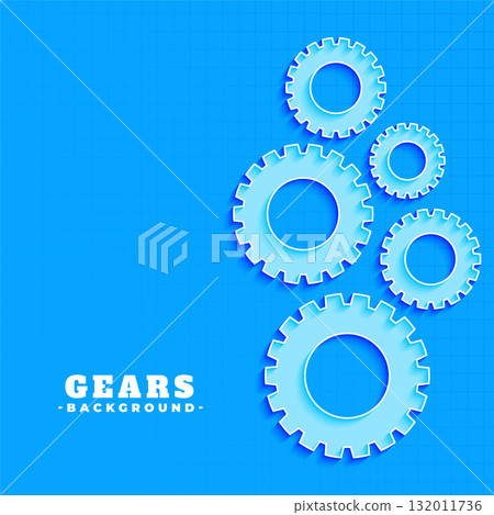3d style teeth and tooth cogwheel blue background 132011736