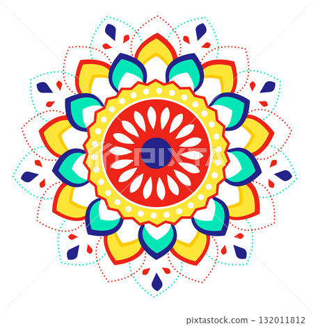 ethnic colorful rangoli mandala for festive decoration 132011812