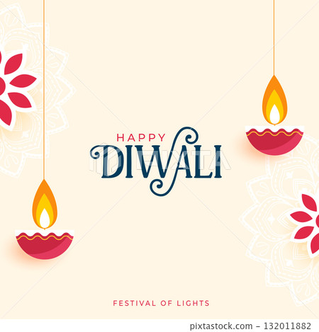 happy diwali festive background with hanging diya happy diwali festive background with hanging diya 132011882