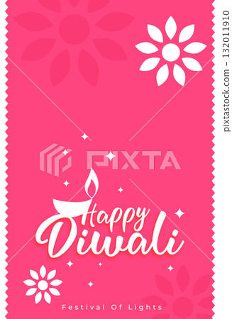 happy diwali wishes pink template for festival of lights 132011910