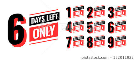 hurry up number of days left countdown sticker template design 132011922