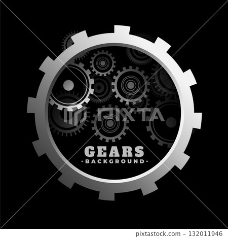 metallic cogwheel gear symbol dark background design 132011946