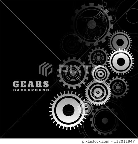 metallic cogwheel symbol on dark background a industry equipment metallic cogwheel symbol on dark background a industry equipment 132011947