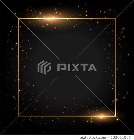 nice golden empty frame background with shiny light effect 132011995