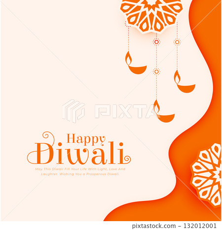 paper style happy diwali greeting background 132012001