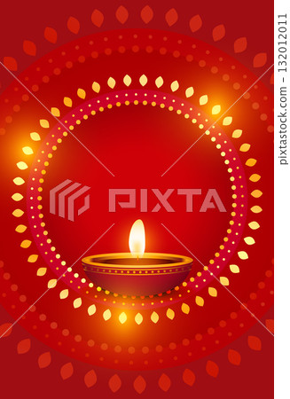 realistic diwali diya red background with text space 132012011