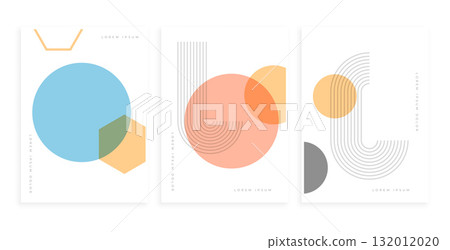 set of bauhaus linear shape element poster design 132012020