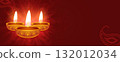 traditional glowing diya diwali banner with text space 132012034