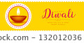 traditional happy diwali event yellow wallpaper design 132012036